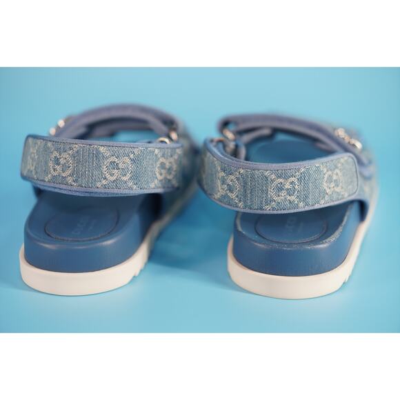 Gucci Moritz GG Open Toe Logo Dad Sandals SZ 36 NIB Denim $720 - Picture 3 of 12